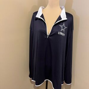 NWT Dallas Cowboys Navy & White 1/4 Zip, Star Logo, leggings friendly, size 4X